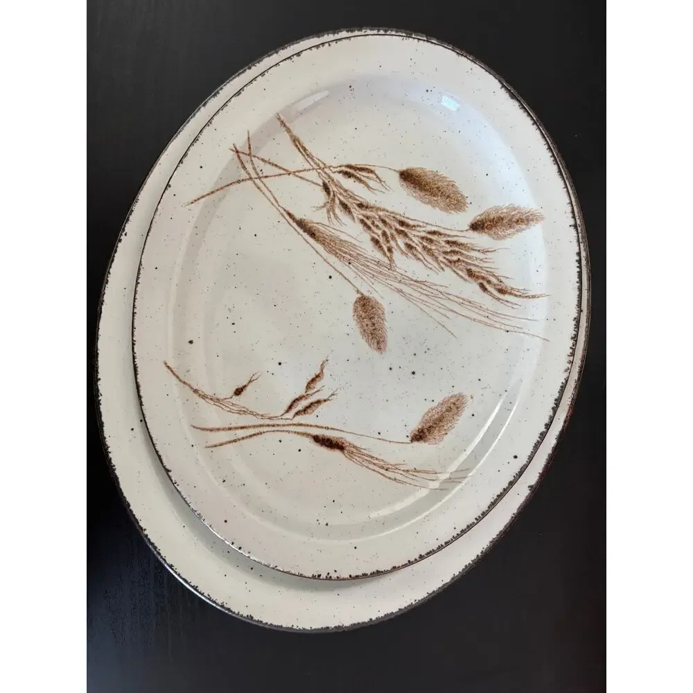 Stonehenge Midwinter Wild Oats Platters Set Oval Stoneware Wedgwood England